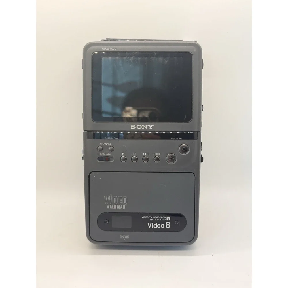 VTG Sony Video Walkman GV-200 Video 8 TV Recorder Player Grey NTSC Retro Y2K